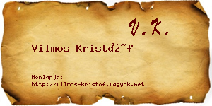 Vilmos Kristóf névjegykártya